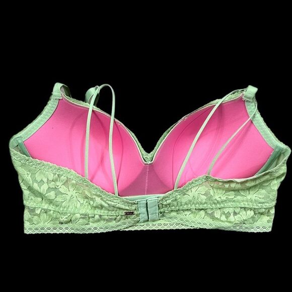 Victoria’s Secret PINK Lace bralette Push up Padded Underwire bra Green Xsmall - Picture 3 of 3